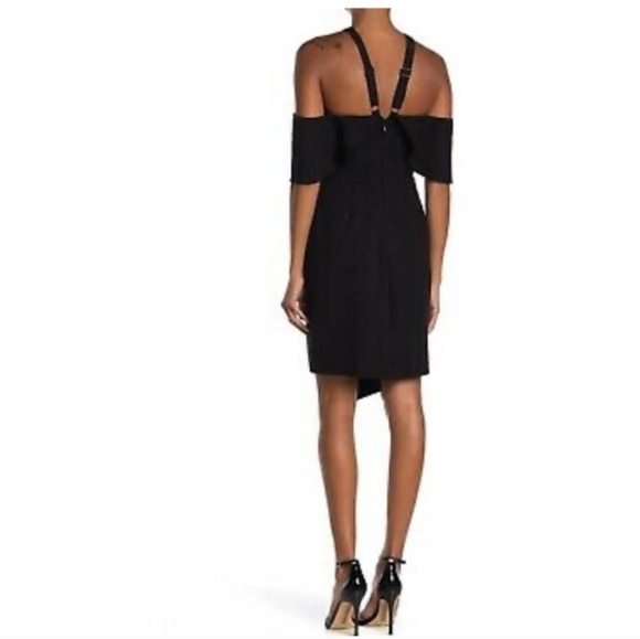 ADELYN RAE Black Cold Shoulder Sheath Asymmetrical Dress NEW - Picture 2 of 10